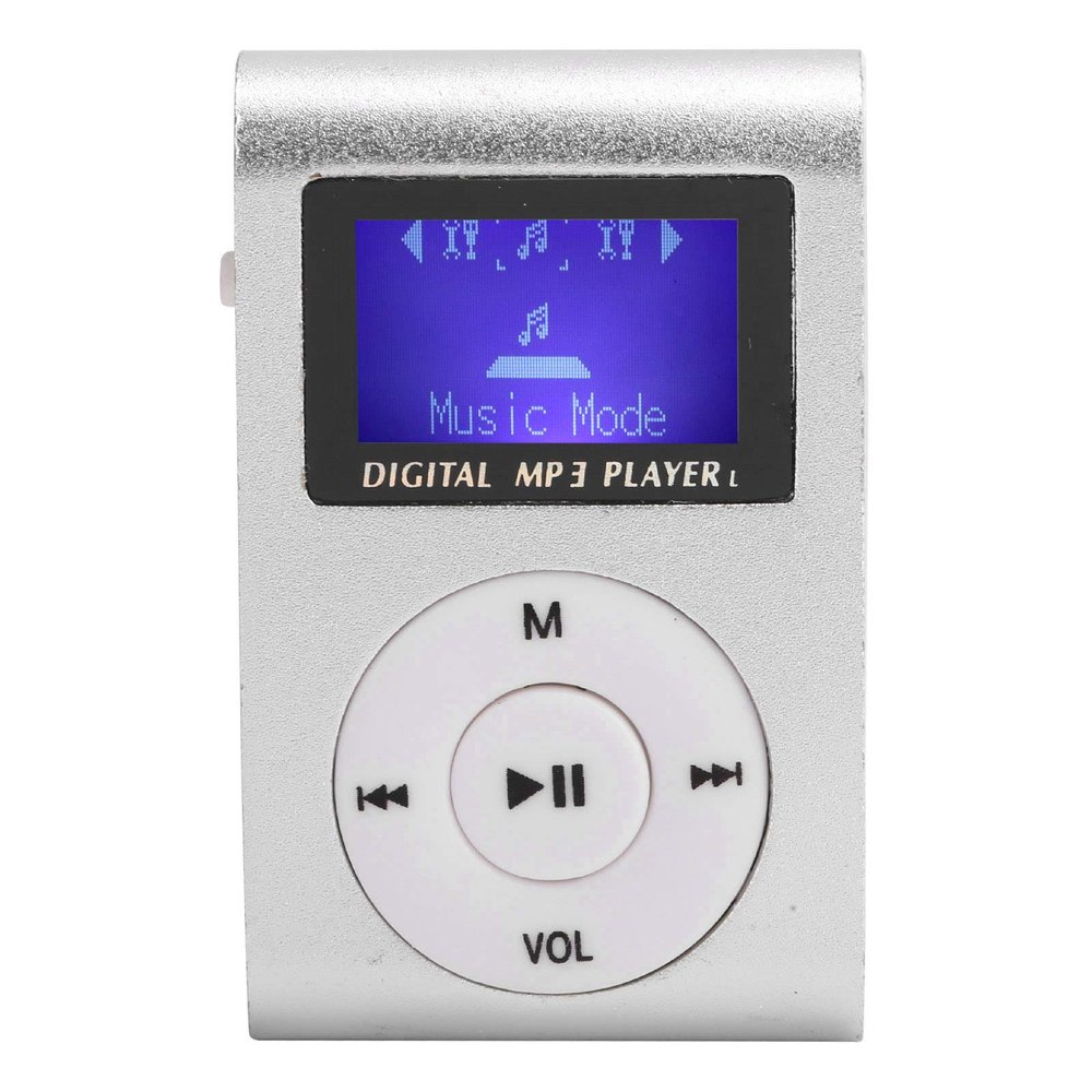 Archuu Mini Portable MP3 Player with BackClip LCD Screen Mini MP3 Music Player Portable Digital Music Media Player Support Memory Card for Running & Sports(Silver)
