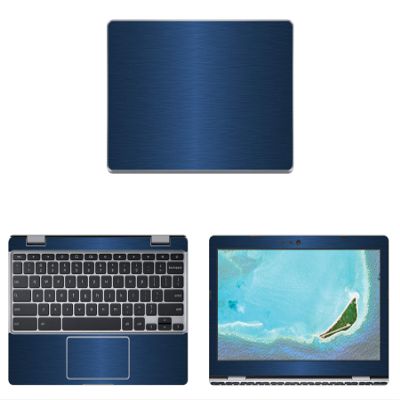 Decalrus - Protective Decal for Asus Chromebook CX22NA (11.6" Screen) Laptop Blue Texture Brushed Aluminum Skin case Cover wrap BAasusChrmbk11_CX22naBlue