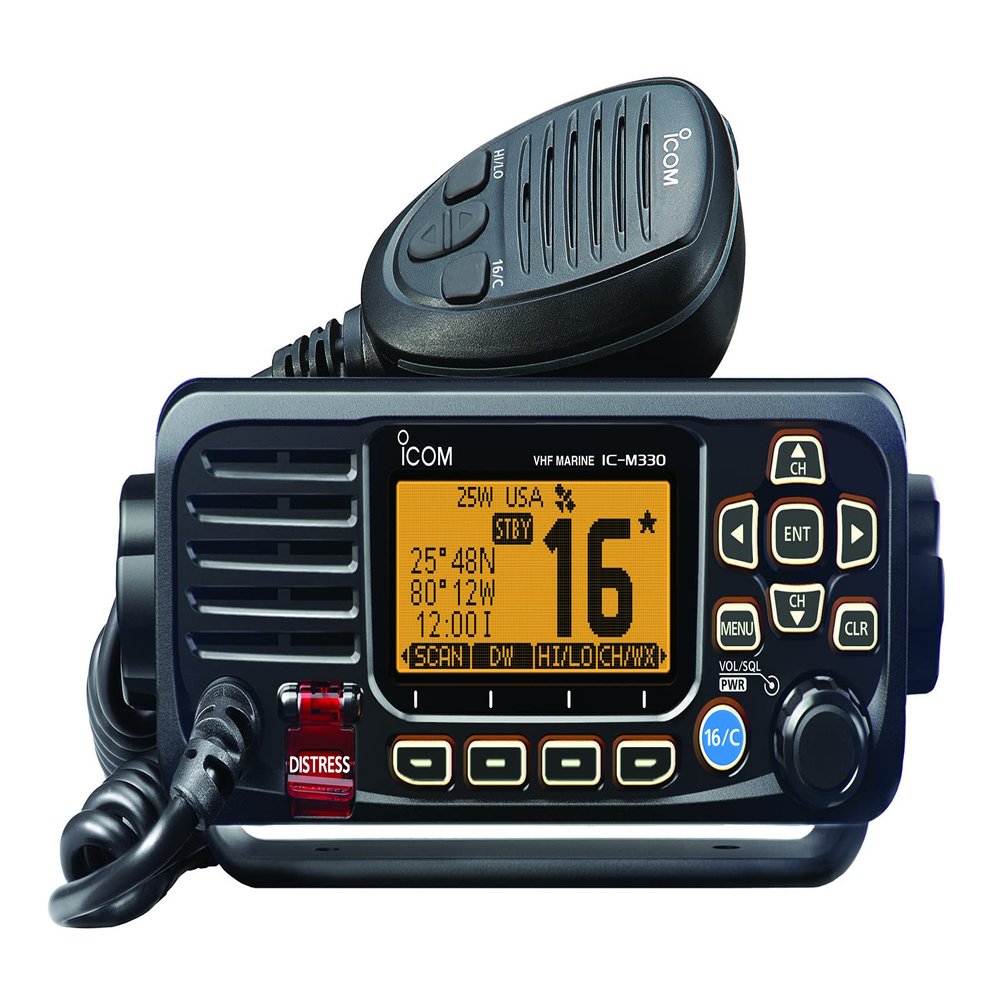 Icom IC-M330 Ultra Compact VHF Marine Transceiver Without GPS - Black