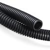 ZhiYo 20FT 3/8 Wire Loom Split Tubing Auto Wire Conduit Flexible Cover | High Temperature Heat Resistant -40F to 257F | Plastic Cover for Electrical Wires & Cables, Black view 1