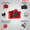 STSEETOP Camera Case for Sony A7SIII A7siii A7S3- Protective Silicone DSLR Skin Cover, Detachable Cage, Shockproof, Dustproof (Red) view 3