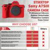STSEETOP Camera Case for Sony A7SIII A7siii A7S3- Protective Silicone DSLR Skin Cover, Detachable Cage, Shockproof, Dustproof (Red) view 4
