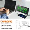 ThreeH Alarm Clock Radio with USB Charging Ports Electric Clocks with Brightness Adjustable 12/24 Hour Snooze Function Green view 3