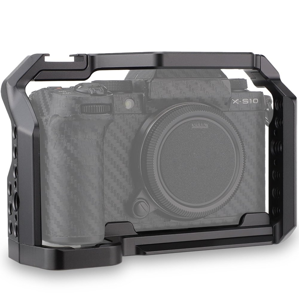 Camera Full Cage for FUJIFILM X-S10,Extension Mount Microphone Fill Light Bracket Filming Accessories,with Cold Shoe