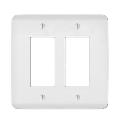 AMERELLE 635rrw 2 Gang Rocker Wall Plate, Stamped Steel, White