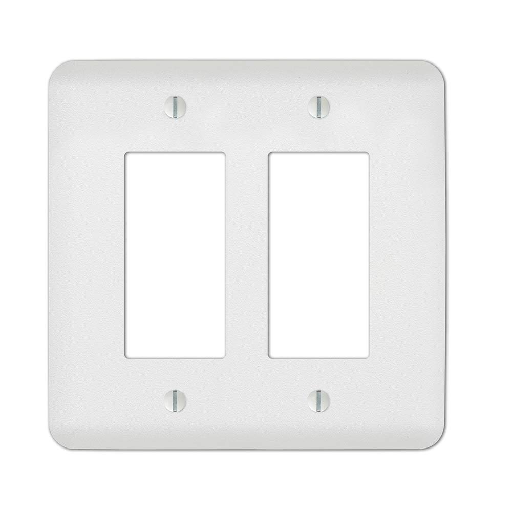 AMERELLE 635rrw 2 Gang Rocker Wall Plate, Stamped Steel, White