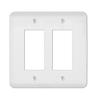 AMERELLE 635rrw 2 Gang Rocker Wall Plate, Stamped Steel, White view 1