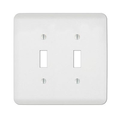 AMERELLE 635ttw 2 Gang Toggle Wall Plate, Stamped Steel, White