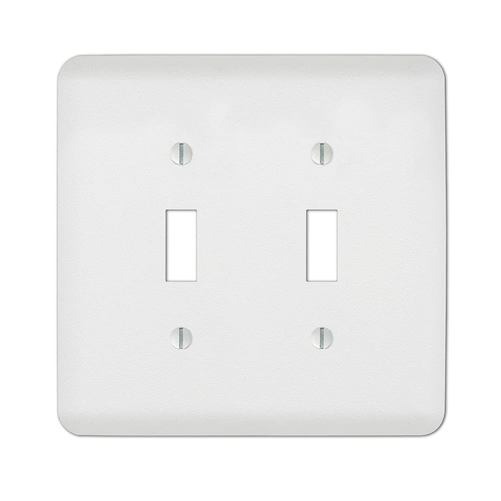 AMERELLE 635ttw 2 Gang Toggle Wall Plate, Stamped Steel, White