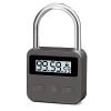 Upgraded Smart Timer Alloy Lock, 100 Hours Max Time Rechargable Padlock with LCD Display (Black) view 1