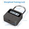 Upgraded Smart Timer Alloy Lock, 100 Hours Max Time Rechargable Padlock with LCD Display (Black) view 2