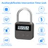 Upgraded Smart Timer Alloy Lock, 100 Hours Max Time Rechargable Padlock with LCD Display (Black) view 4