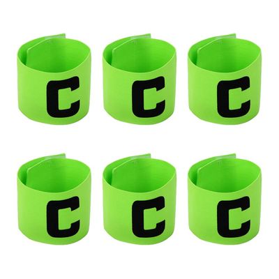 ccHuDE 6 Pcs Adjustable Elastic Soccer Captain Armband Arm Bands Football Basketball Player Bands for Youth Adult Green