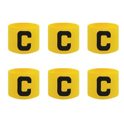 ccHuDE 6 Pcs Adjustable Elastic Soccer Captain Armband Arm Bands Football Basketball Player Bands for Youth Adult Yellow