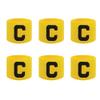 ccHuDE 6 Pcs Adjustable Elastic Soccer Captain Armband Arm Bands Football Basketball Player Bands for Youth Adult Yellow view 1