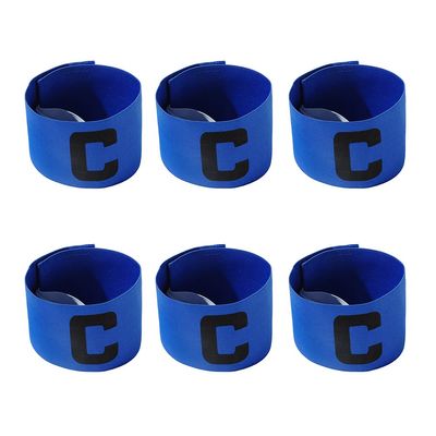 ccHuDE 6 Pcs Adjustable Elastic Soccer Captain Armband Arm Bands Football Basketball Player Bands for Youth Adult Blue