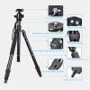 Aluminum 360 Panorama Ball Head Quick Release Plate DSLR Camera Tripod for Travel view 3