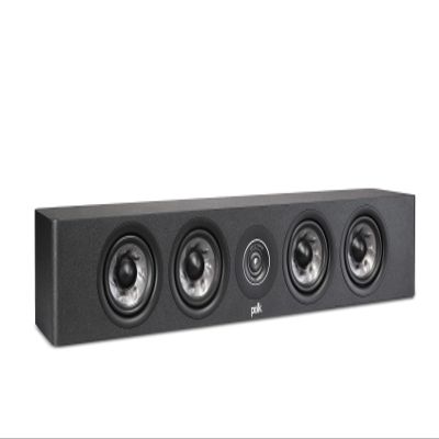 Polk Audio Reserve Series R350 Slim Center Channel Loudspeaker, Doubles as L/R Surround Speaker, 1" Pinnacle Tweeter & Four 4" Turbine Woofers, Dolby Atmos & IMAX Enhanced, Home Stereo Speakers, Black