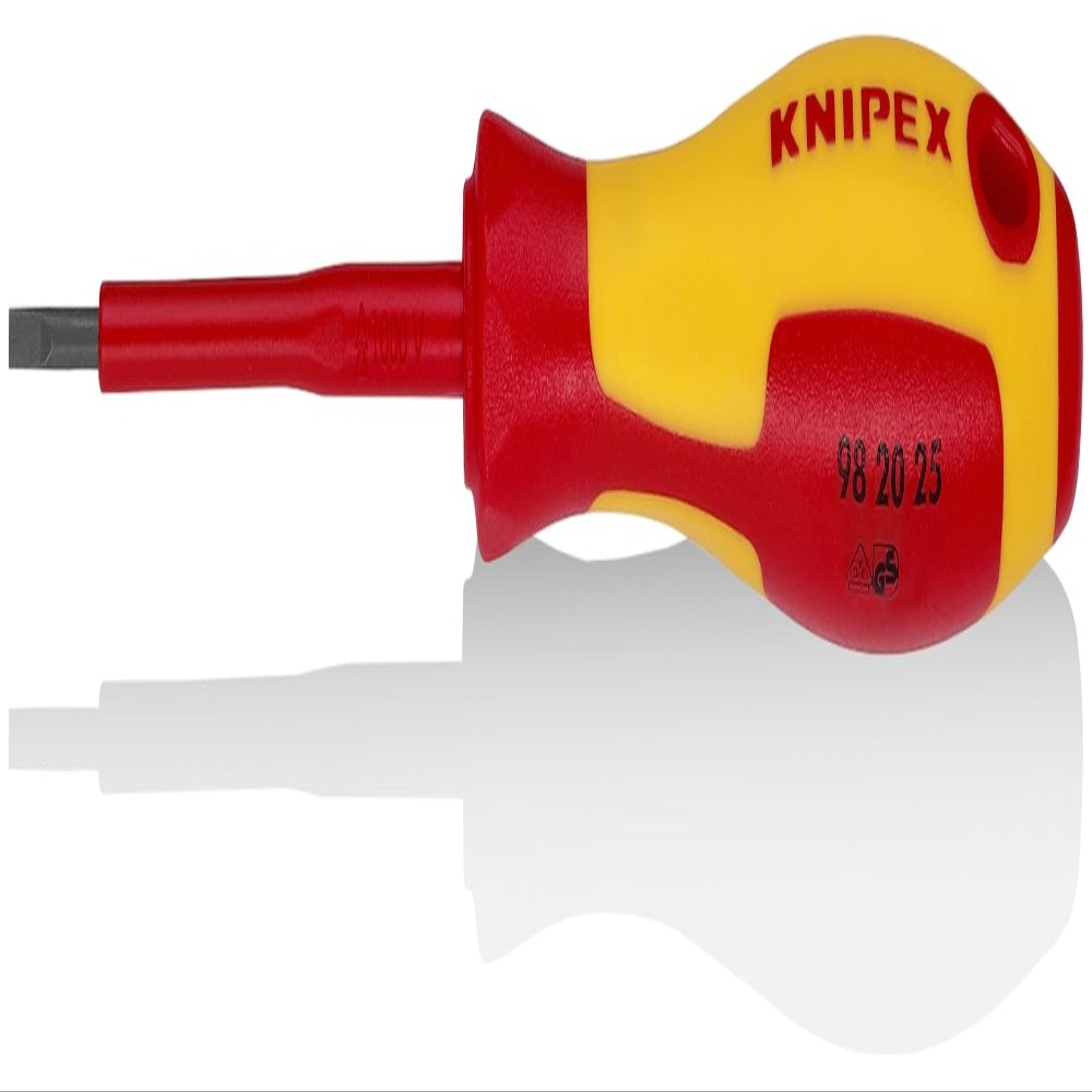 KNIPEX Tools 98 20 25 3/32-Inch Slotted Screwdriver, 3-Inch Insulated
