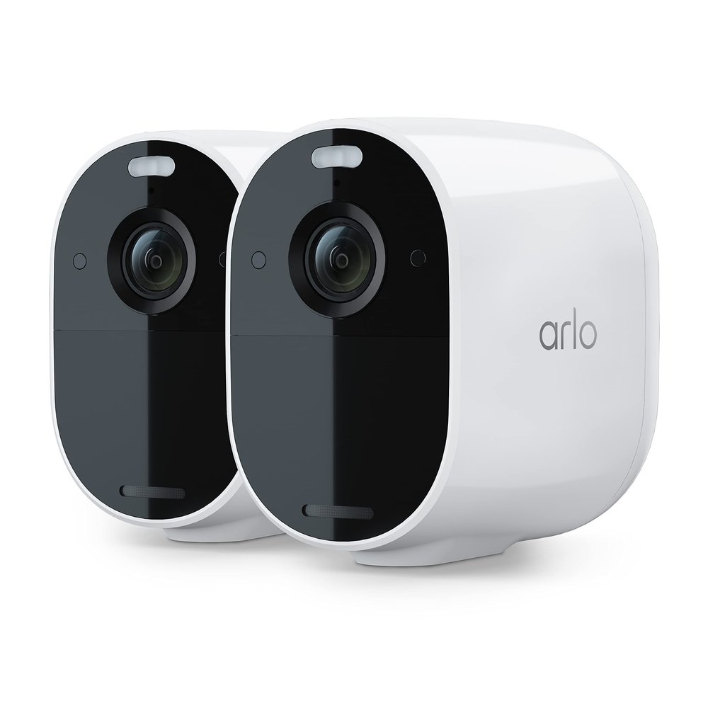 Arlo Essential Spotlight Camera - 2 Count (Pack of 1) Wireless Security, 1080p Video, Color Night Vision, Way Audio, Wire-Free, Direct to WiFi No Hub Needed, Compatible with Alexa, White, VMC2230