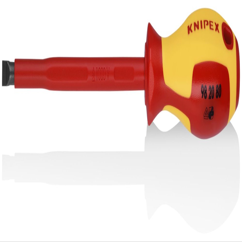 KNIPEX Tools 98 20 80 5/16-Inch Slotted Screwdriver, 7-Inch, Insulated