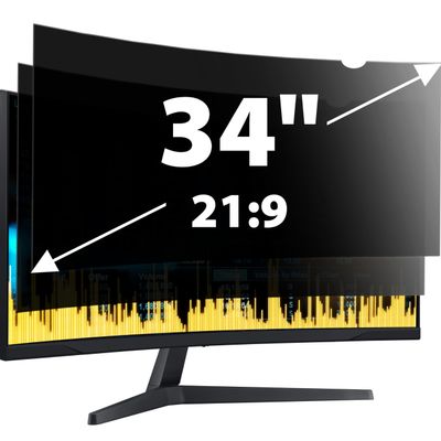 2 Pack 34 Inch Computer Privacy Screen for 21:9 Aspect Ratio Widescreen Monitor, Anti UV Eye Protection Anti Glare Blue Light Screen Protector Monitor Privacy Filter, Removable Film (31 1/4 13 3/8)