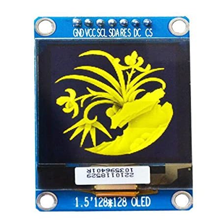 Lysee 3D Printer Parts & Accessories - 7Pin 1.5 inch OLED Display Module 12896 128128 1.32 inch OLED LCD Screen SSD1327 with Grayscale - (Color: 1.5 inch Yellow)