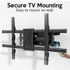 C-MOUNTS Full Motion TV Wall Mount Bracket Dual Articulating Arms Swivels Tilts Rotation for Most 37-75 Inch Flat Curved TVs,Holds up to 110lbs, Max VESA 600x400mm,Fits up to 16" Studs view 3