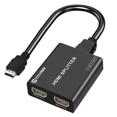 HDMI Splitter 1 in 2 Out - 4K@30Hz HDMI Splitter for Full HD 1080P 3D (1 Source to 2 Displays)