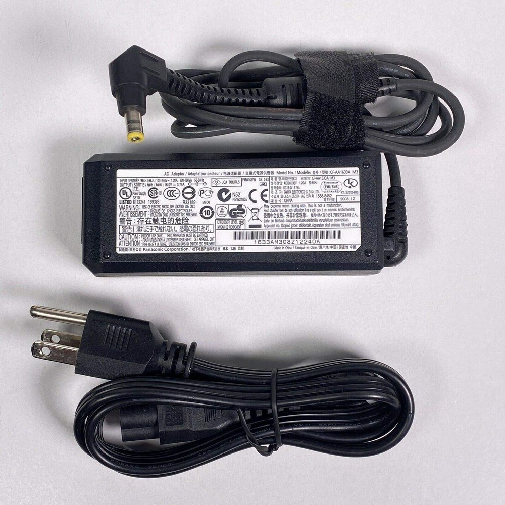 16V 3.75A Laptop AC Power Adapter Charger for Panasonic Toughbook CF-AA1633A M1-M3 CF-Y5 CF-Y7 Laptop w/PC