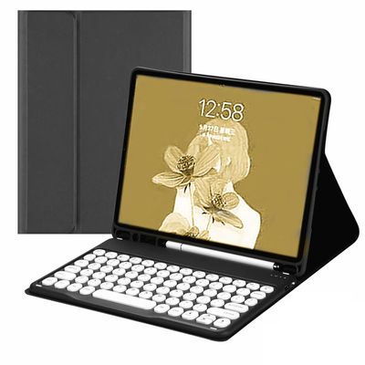 SENLAN iPad Air3 Pro10.5 inch Keyboard case Candy Color Round keycap Ultra-Thin Bluetooth Keyboard with Pencil Holder Magnetic Removable Keyboard for Girl Woman (iPad Air3/Pro10.5, Black)
