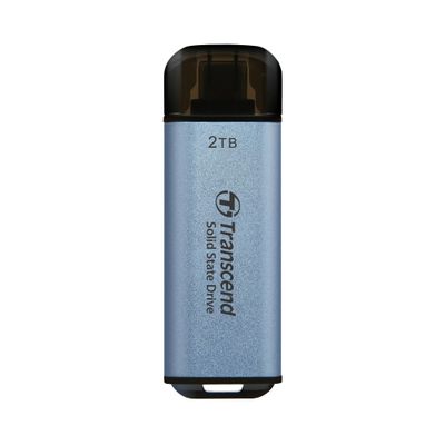 Transcend ESD300 2TB External SSD, Up to 1,050MB/s, Type C USB Drive for iPhone17,16,15, iPad&Mac/Pixel10/Tesla/Steam Deck/ROG Ally/MSI Claw/Android/PS5, Smart TV, USB 3.2 Gen2 Portable SSD- Sky Blue