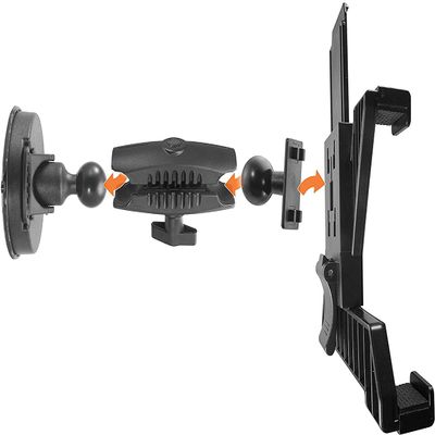 iBOLT Custom Industry Standard Suction Cup Dashboard/Windshield Mount - Featuring Our Heavy Duty 25mm / 1 inch Dual Socket Ball Mount- for Phones, Tablets, Barcode scanners, Vesa 75/100, etc.