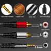 3.5mm to 2 RCA Audio Cable 10 ft,Yeung Qee Nylon Braided 3.5mm Male to 2RCA Male Stereo Audio Y Adapter cable AUX RCA Splitter Cord Compatible with Smartphones, MP3, Tablets, Speakers, HDTV (10FT/3M) view 4