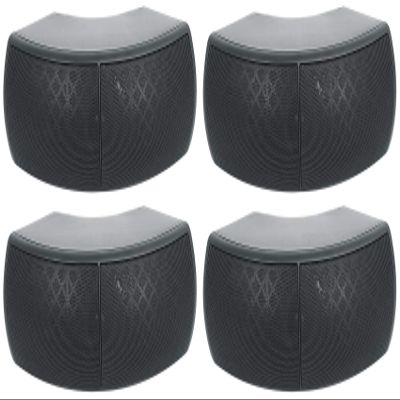 Rockville Wet-D4 Dual 4 in 70V 8 Ohm Indoor Outdoor Commercial Wall Speaker, IP55 Weather Resistant, Wide Dispersion, for Restaurants Patios Offices, 4-Piece