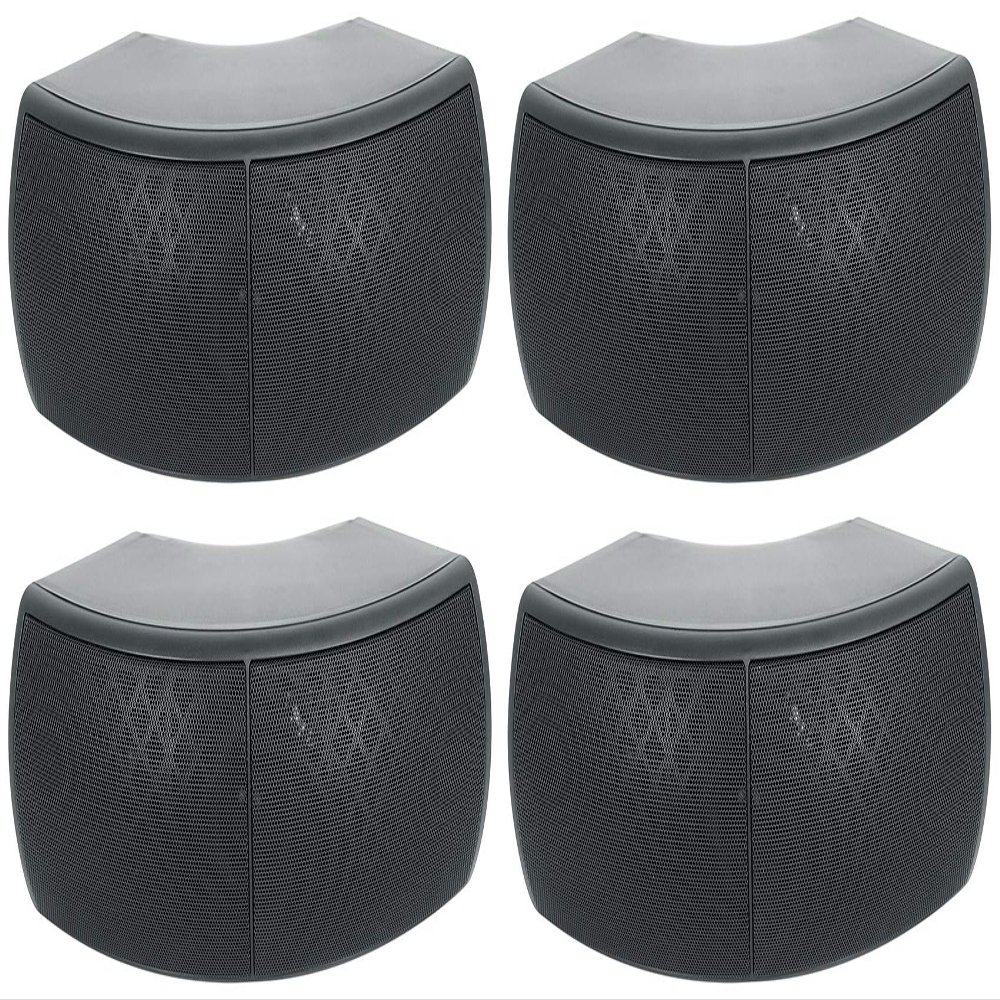 Rockville Wet-D4 Dual 4 in 70V 8 Ohm Indoor Outdoor Commercial Wall Speaker, IP55 Weather Resistant, Wide Dispersion, for Restaurants Patios Offices, 4-Piece
