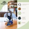 Headphone & Phone Stand, Dual Acacia Wood Holder with Tray, Desk Organizer view 3