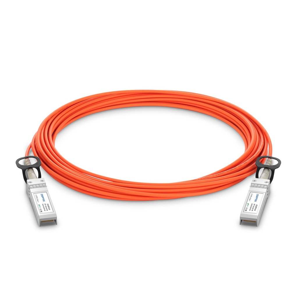 QSFPTEK 10G SFP+ Active Optical Cable, 15m (49ft) SFP+ to SFP+,10 GBASE OM2 MMF Fiber AOC Cable with Transceiver Module for Cisco SFP-10G-AOC15M, Ubiquiti, D-link, Netgear, Mikrotik, Open Code Devices