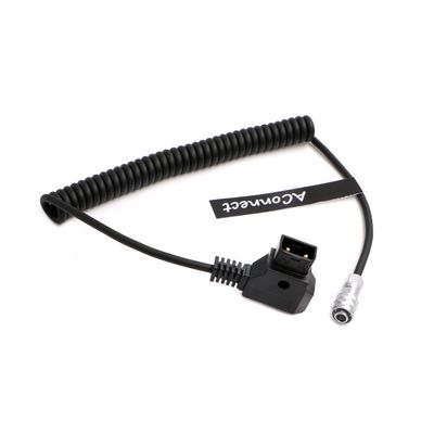 AConnect BMPCC-Weipu 2Pin-Blackmagic-Cable 2 Pin Female to D Tap Power Coiled Cord for Blackmagic Pocket Cinema Camera 4K|6K from Gold Mount V Mount