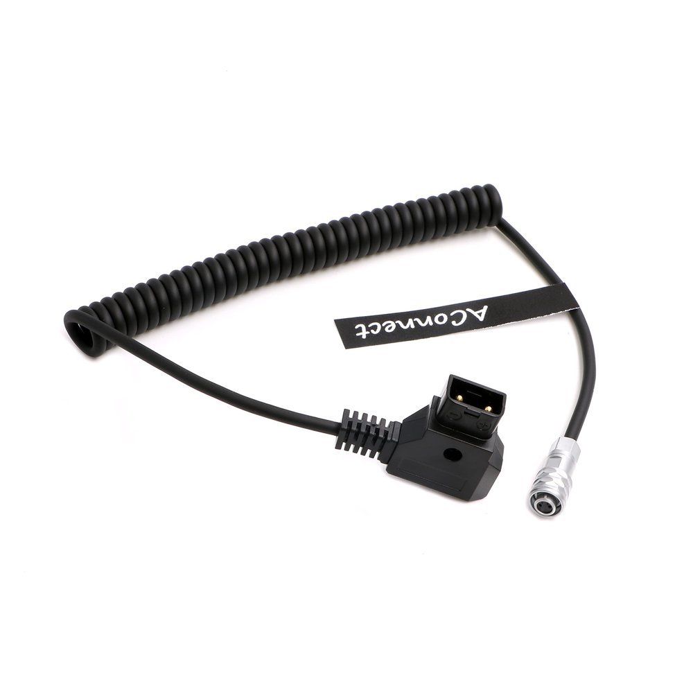 AConnect BMPCC-Weipu 2Pin-Blackmagic-Cable 2 Pin Female to D Tap Power Coiled Cord for Blackmagic Pocket Cinema Camera 4K|6K from Gold Mount V Mount
