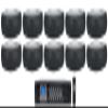 Rockville RCS350-6 350 Watt 6 Zone 70v Commercial/Restaurant Amplifier/Bluetooth Bundle with (10) Rockville Wet-D4 Black Dual 4" Indoor/Outdoor Commercial/Restaurant 70V Speaker