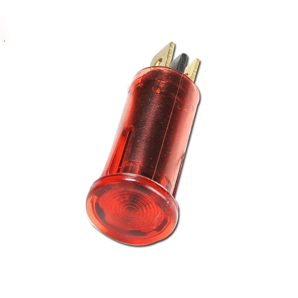 220V AC Indicator Light LED Dash Bulbs - Energy Saving, Red, Pack of 5