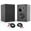 BESTISAN 4 Inch Powered Bookshelf Speakers with Deep Bass, Bluetooth 5.0 Studio Monitor Speakers, 2.0 Neared Field Audio Speakers with 2 RCA Line Input, Set of 2 Black-New Model view 1