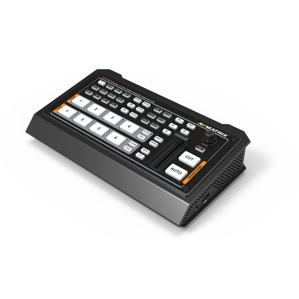 AVMATRIX HVS0402U 4 x HDMI Inputs Multi Format Video Mixer Switcher USB Output Real Time Live Streaming Multi Camera Production