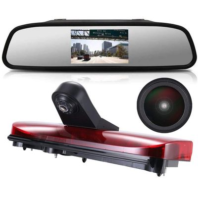 1280x720 Pixel 1000TV Lines 3rd Brake Light Reversing car Camera Brake lamp Parking Vehicle Camera Replacement for Ford Transit Connect 2014-2017 Transporter Business MPV SUV Bus+4.3" Reverse Screen