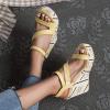 ZBYY Women Espadrille Wedge Sandal,Open Toe Buckle Ankle Strap Platform Wedge Sandals Dress Sexy Wedding Shoes view 2