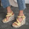ZBYY Women Espadrille Wedge Sandal,Open Toe Buckle Ankle Strap Platform Wedge Sandals Dress Sexy Wedding Shoes view 3
