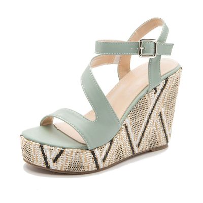 ZBYY Women Espadrille Wedge Sandal,Open Toe Buckle Ankle Strap Platform Wedge Sandals Dress Sexy Wedding Shoes