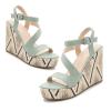 ZBYY Women Espadrille Wedge Sandal,Open Toe Buckle Ankle Strap Platform Wedge Sandals Dress Sexy Wedding Shoes view 4