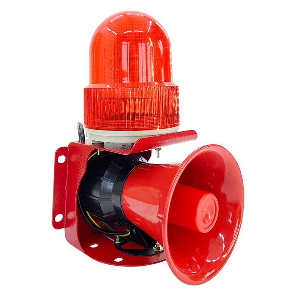 110db Industrial Siren Alarm Sound and Light Alarm Horn Strobe Flashing Air Raid Siren Outdoor&Indoor Siren Safety Alarm Horn Waterproof (AC 110V)
